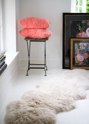 Merino Doppeltes Lammfell | Langhaar | 170x60 cm Leinen