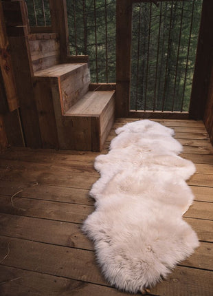 Merino Doppeltes Lammfell | Langhaar | 170x60 cm Leinen