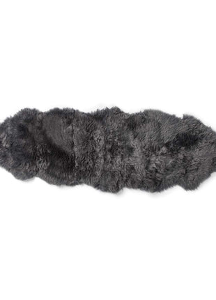 Merino Doppeltes Lammfell | Langhaar | 170x60 cm Stahl