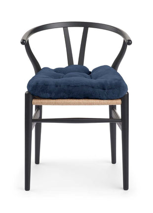 Mokassin-Sitzbezug | Kalblederrücken Marineblau (Dunkel)