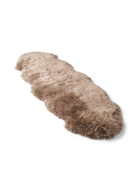 Merino Doppeltes Lammfell | Langhaar | 170x60 cm Taupe