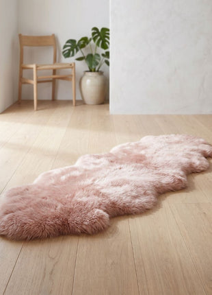 Merino Doppeltes Lammfell | Langhaar | 170x60 cm Rosa