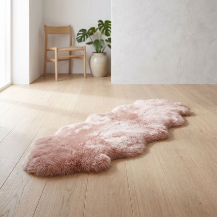 Merino Doppeltes Lammfell | Langhaar | 170x60 cm Rosa