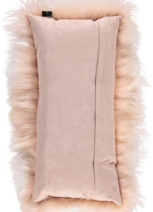 Lammfellkissen | Kaschmir | 28x56 cm Warm Weiß