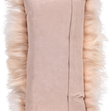 Lammfellkissen | Kaschmir | 28x56 cm Warm Weiß