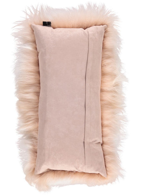 Lammfellkissen | Kaschmir | 28x56 cm Warm Weiß