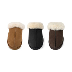 Lammfell Pantoffeln | Wildleder | Offene Ferse