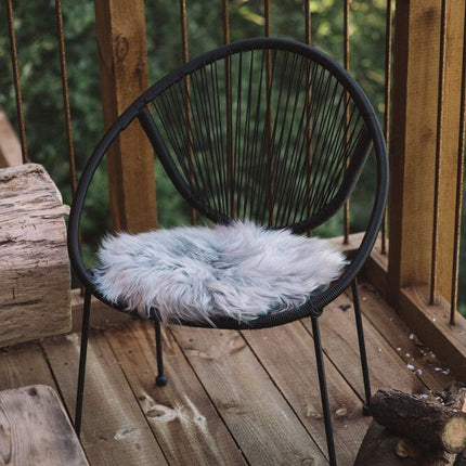 Stuhlkissen Premium | Langhaar | Neuseeland | D34cm Hellgrau