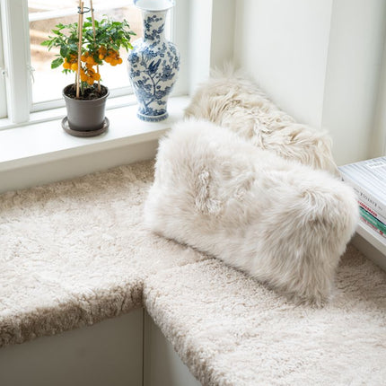 Doppelseitiges Kissen | Langhaar | Neuseeland | 25x50 cm Schokolade