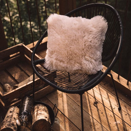 Fellkissen Langhaar | Neuseeland | 40x40 cm Leinen