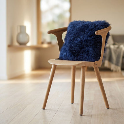 Lammfellkissen Premium | Tibet | 40x40 cm | 28x56 cm Marineblau (Dunkel)