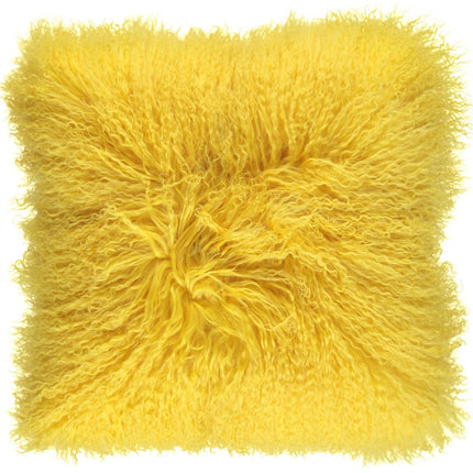 Tibetisches Kissen | 40x40 cm Senfgelb