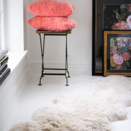 Merino Doppeltes Lammfell | Langhaar | Neuseeland | 160x60 cm Leinen