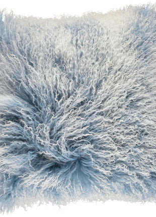 Lammfellkissen | Tibet | 40x40 & 60x60 cm Verwaschener Denim/Schneespitze