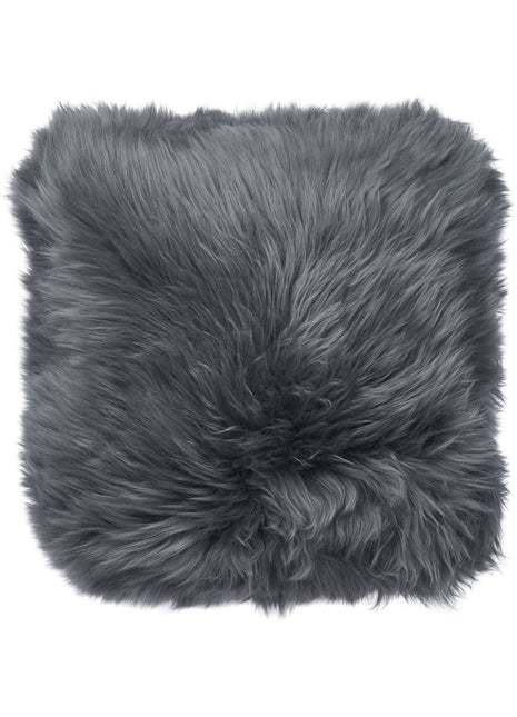 Lammfellkissen | Langhaar | Neuseeland | 45x45 cm Stahl
