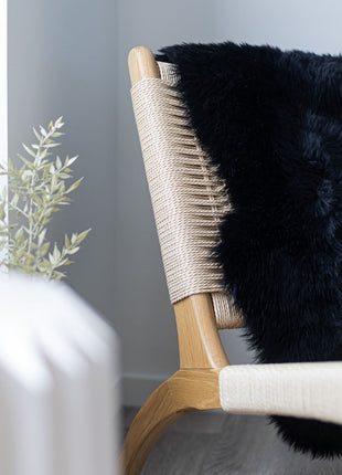 Merino Lammfell | Neuseeland | Ca. 90x60 cm Schwarz