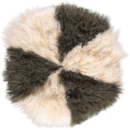Lammfellkissen | Tibet | D38 cm | D45 cm | D62 cm Arctic Sunrise/Heckengrün