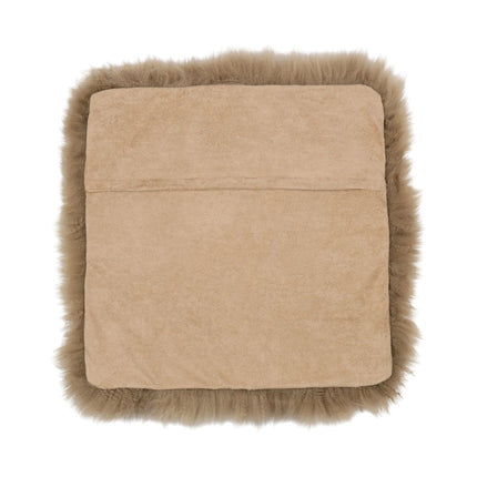Fellkissenbezug | Langhaar | Neuseeland | 50,5x50,5 cm Taupe
