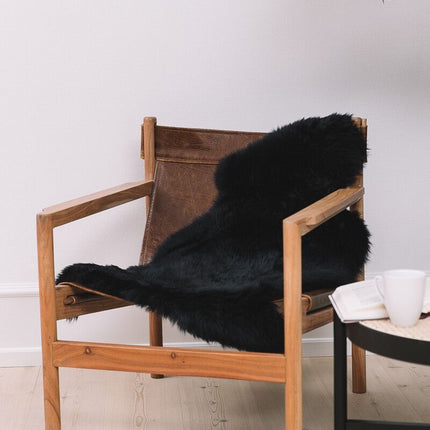 Merino Lammfell | Neuseeland | Ca. 90x60 cm Schwarz