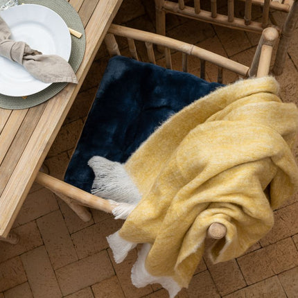 Wolldecke | Mohair | 130x170 cm Senf
