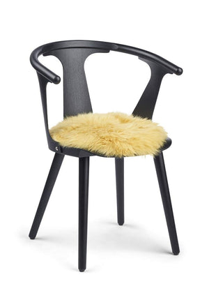 Coral Stuhlkissen | Langhaar | Neuseeland | D38 cm Korallen Gelb