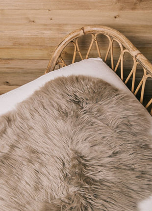 Merino Doppeltes Lammfell | Langhaar | 170x60 cm Taupe