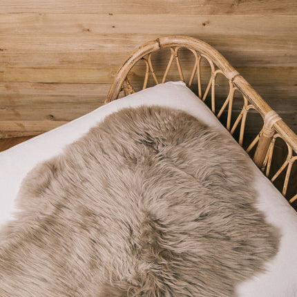 Merino Doppeltes Lammfell | Langhaar | 170x60 cm Taupe
