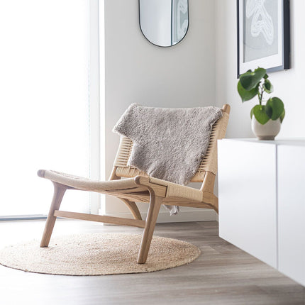 Merino Lammfell | Kurzhaar | Ca. 90x60 cm Grau