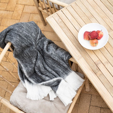 Wolldecke | Mohair | 130x170 cm Schwarz