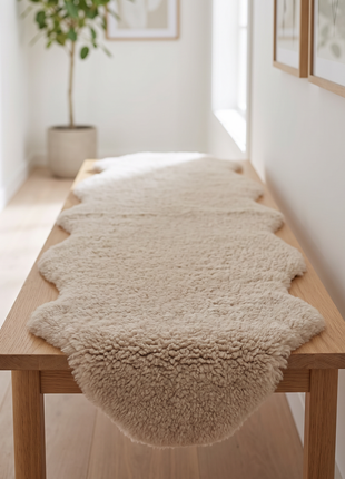 Merino Doppeltes Lammfell | Kurzhaar | 170x60 cm Taupe