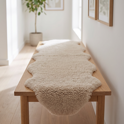Merino Doppeltes Lammfell | Kurzhaar | 170x60 cm Taupe