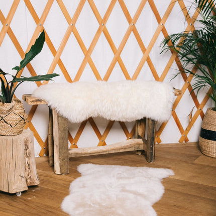 Merino Lammfell | Langhaar | ca. 100x60 cm Weiß