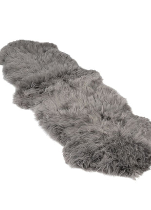 Merino Doppeltes Lammfell | Langhaar | 170x60 cm Stahl