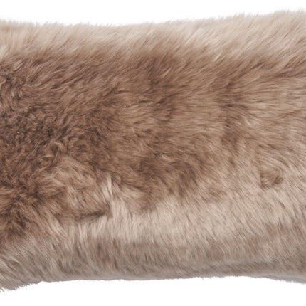 Doppelseitiges Kissen | Langhaar | Neuseeland | 25x50 cm Taupe