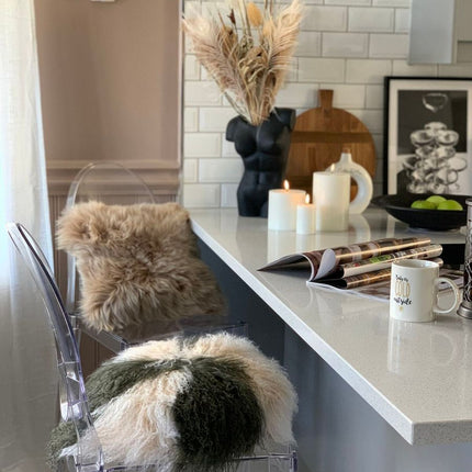 Lammfellkissen | Tibet | D38 cm | D45 cm | D62 cm Arctic Sunrise/Dove