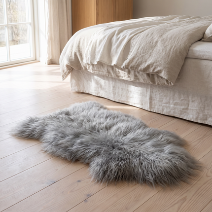 Lammfell | Island | Eingefärbt | 100+ cm Silber