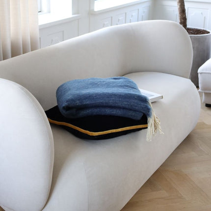 Premium Wolldecke | Mohair | 130x170 cm Blau/Grau