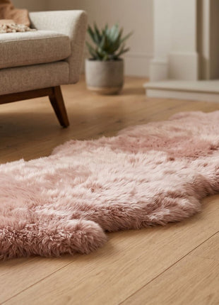 Merino Doppeltes Lammfell | Langhaar | 170x60 cm Rosa