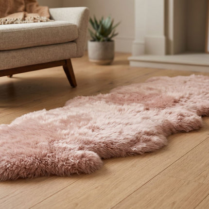 Merino Doppeltes Lammfell | Langhaar | 170x60 cm Rosa
