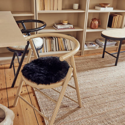 Lammfell Sitzkissen | Neuseeland | D34 Schwarz