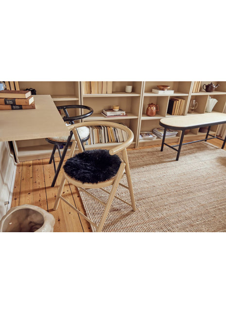 Lammfell Sitzkissen | Neuseeland | D34 Schwarz