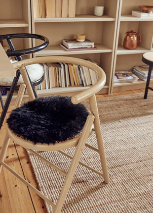 Lammfell Sitzkissen | Neuseeland | D34 Schwarz