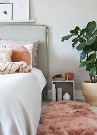 Merino Doppeltes Lammfell | Langhaar | 170x60 cm Rosa