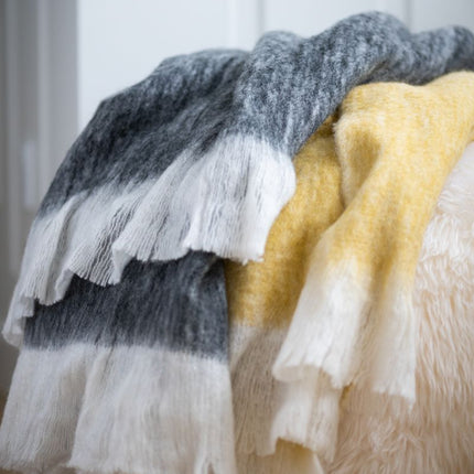 Wolldecke | Mohair | 130x170 cm Schwarz