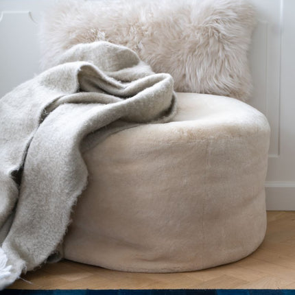 Wolldecke | Mohair | 130x170 cm Hellbeige