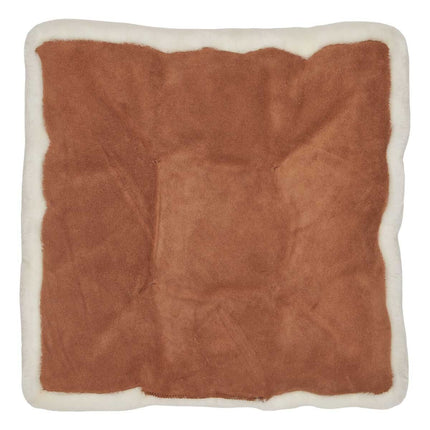 Sitzkissen | Mokassin Lammfell | Kalblederrückseite | 45x45 cm Weiß