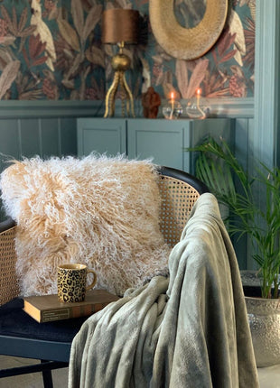 Lammfellkissen | Tibet | 45x45 cm Warm Sand