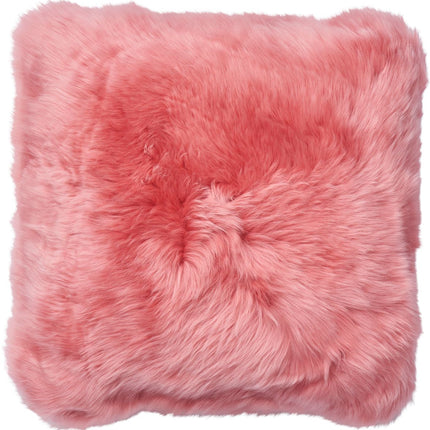 Lammfellkissen | Langhaar | Neuseeland | 45x45 cm Korallen Lantana