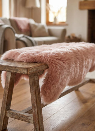 Merino Doppeltes Lammfell | Langhaar | 170x60 cm Rosa
