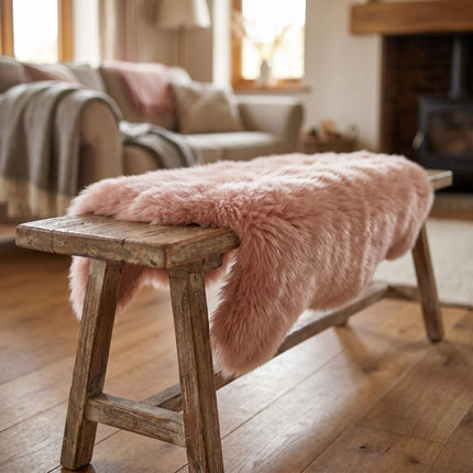 Merino Doppeltes Lammfell | Langhaar | 170x60 cm Rosa
